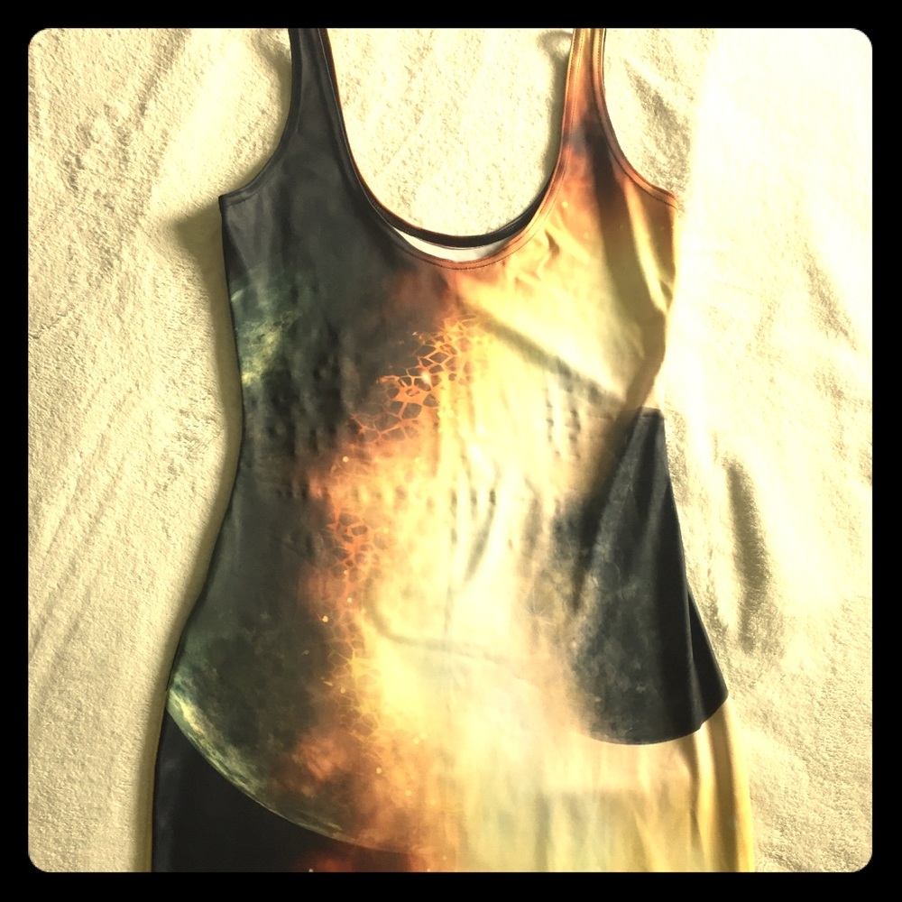 Yellow Galaxy Blackmilk Bodycon Mini Dress